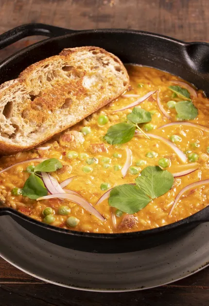 Arroz caldoso en menú degustación